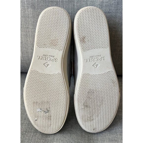 Sperry Bahama Plushwave Boat Shoes in Light Gray Leather, Men's 9.5 - Picture 7 of 8